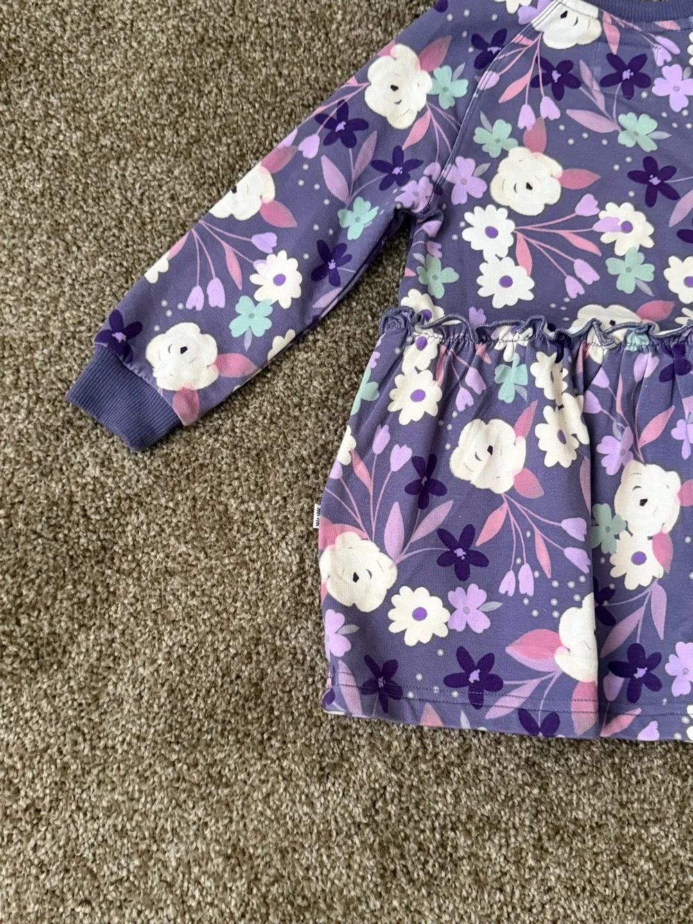 Little Sleepies Purple Floral Long-Sleeve Dress